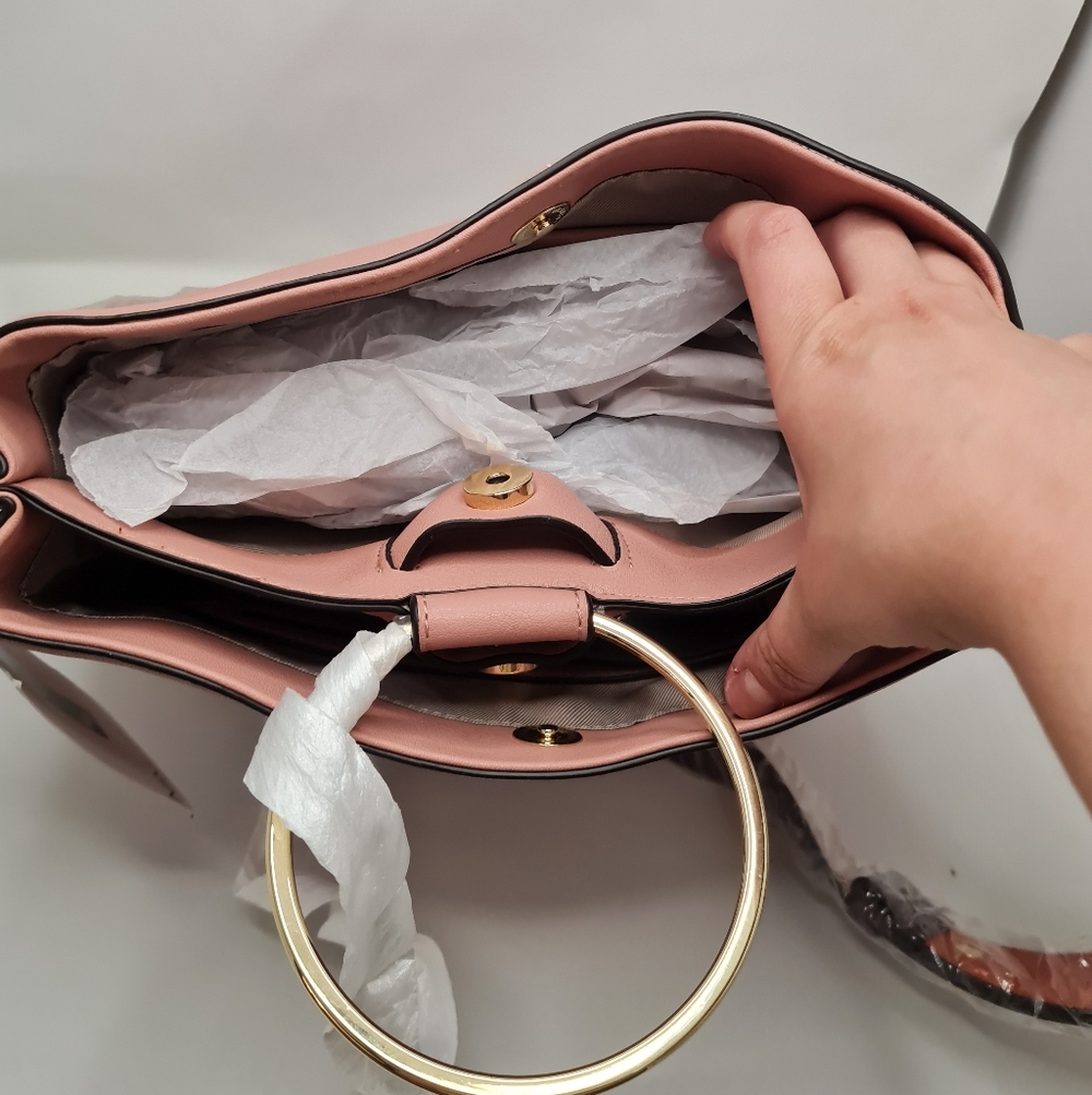 Nine West Blush Shoulder Bag with Gold Handles - Picture 2 of 9